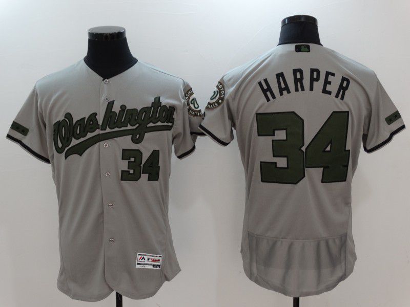 2017 Men MLB Washington Nationals #34 Harper Grey Elite Commemorative Edition Jerseys->boston red sox->MLB Jersey